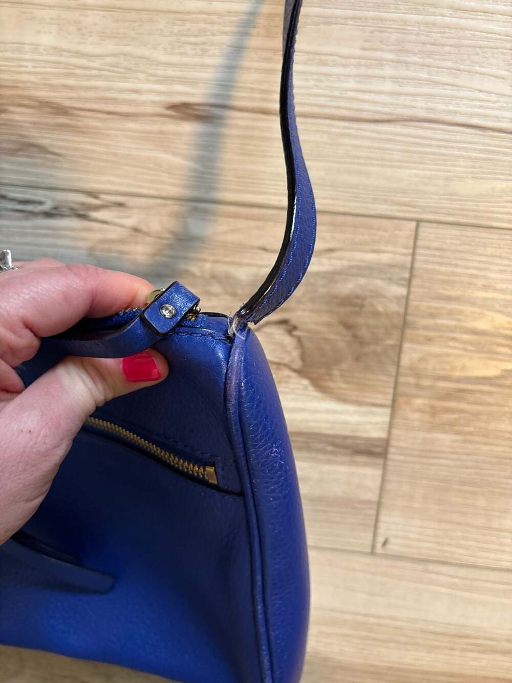 Kate Spade Kate Spade Pebbled Leather Top Zip Crossbody Sapphire - Picture 4 of 13